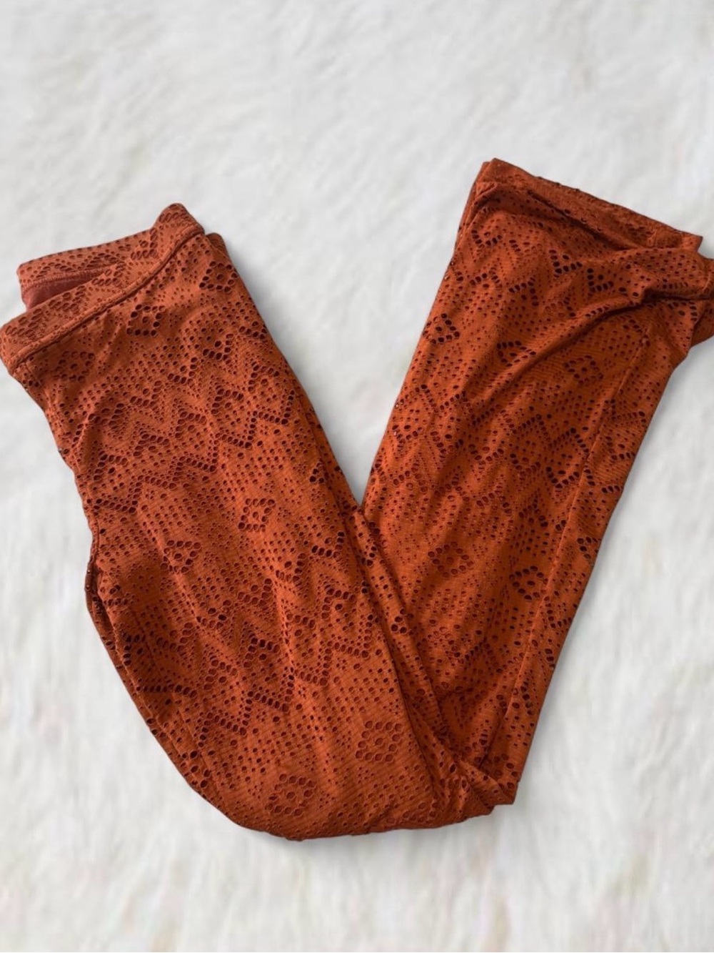 American Eagle Outfitters Rust Orange Eyelet Bootcut Pants